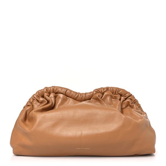 MANSUR GAVRIEL Caramel Tan Lambskin Cloud Clutch Ruched Top Bag Clutch Purse - Picture 3 of 15